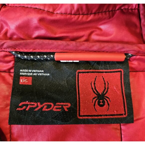 Spyder Men's Large Black/Red Full Zip Hooded Soft Shell Jacket - Picture 10 of 16